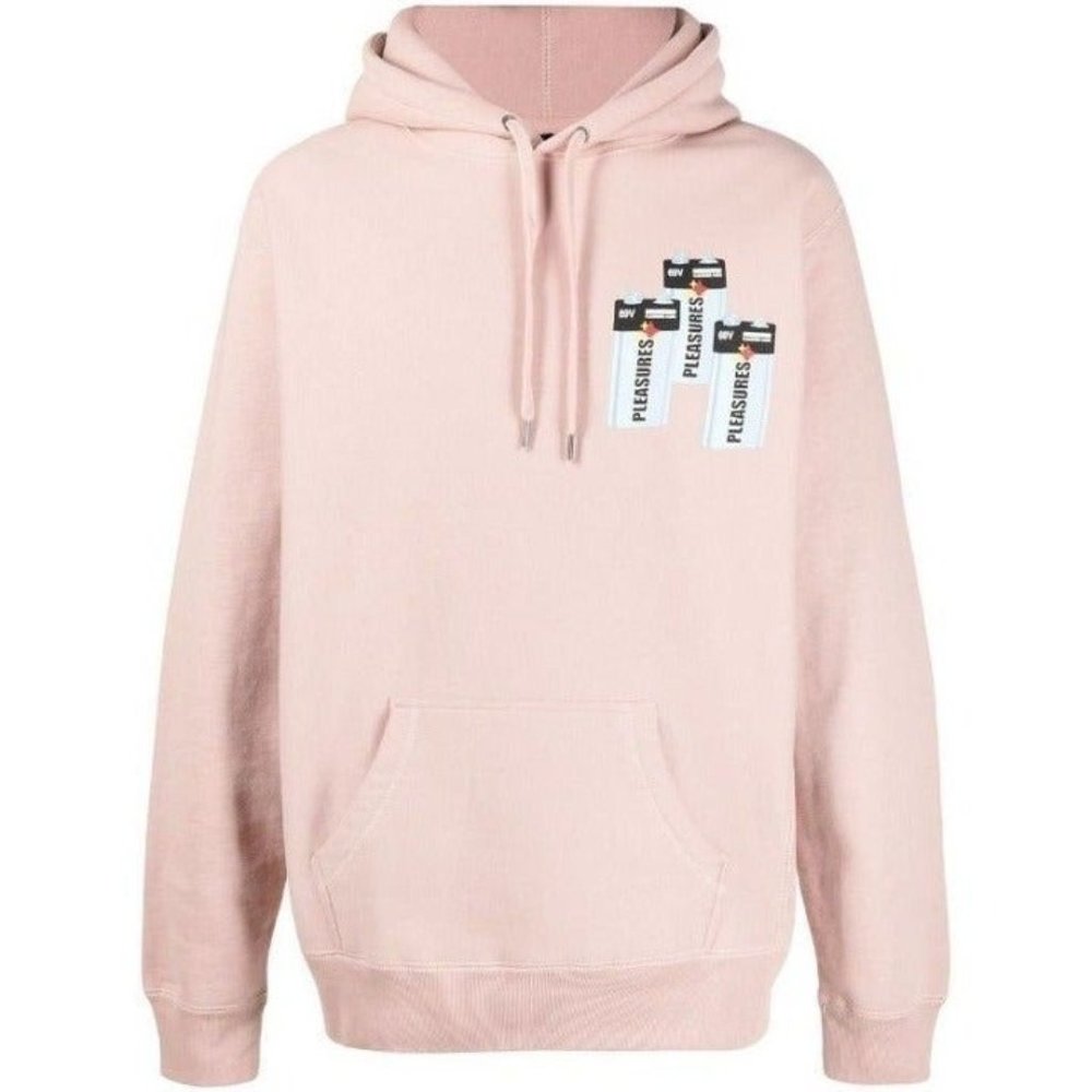 PLEASURES NOW LOGO PRINT HOODIE LARGE